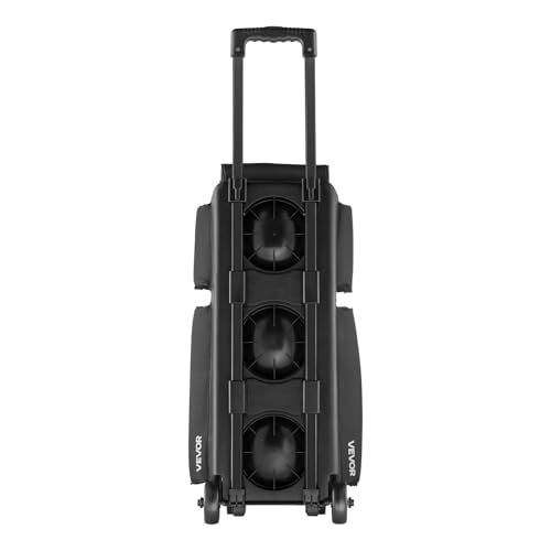 VEVOR Bowlingballtasche für 3 Bälle mit Doppelrollen & separatem Fach für Schuhe (bis US-Größe 16) & übergroßer Zubehörtasche, einziehbarer Griff lässt Sich auf 105 cm ausziehen Schwarz