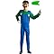 Colamondeek Super Brothers Costume For Kids Plumber Outfit With Hat Mustache Gloves Accessory Green Medium