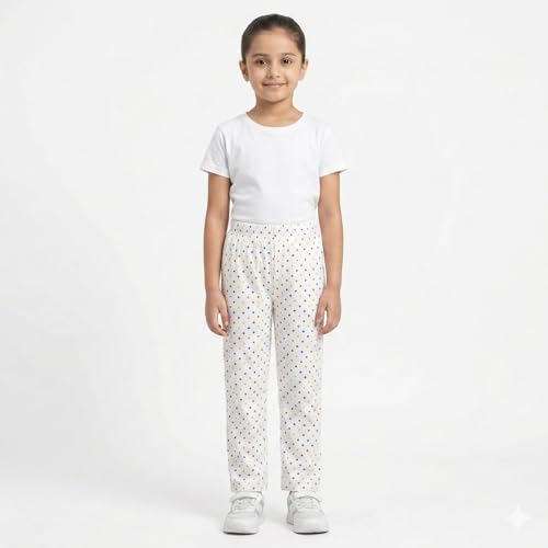 Image of IndiWeaves Regular Fit Pure Cotton Pajama Pants with All Over Print for Girls (Multicolor Designs)(Pack of 4)