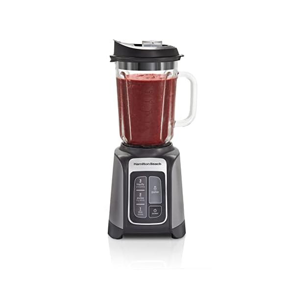 Hamilton Beach PowerMax Professional-Performance Blender for Shakes and Smoothies, Puree and Ice Crush, 48oz BPA-Free Glass Jar, 1680 Watts, Stainless Steel Blades (58600) GREY Hamilton Beach PowerMax Professional-Performance Blender for Shakes and Smoothies, Puree and Ice Crush, 48oz BPA-Free Glass Jar, 1680 Watts, Stainless Steel Blades (58600) GREY