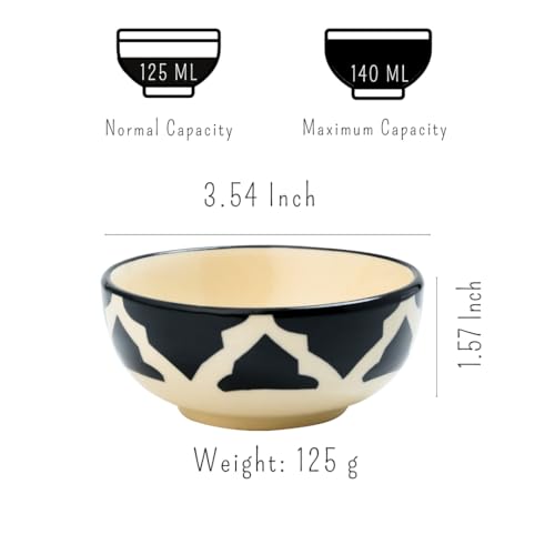 Image of Ceramic Bowl Set | 3-Piece Lightweight Crockery for Daily Use | Charcoal Black Ramen & Snack Bowls (75ml, 125ml & 200ml) | Microwave & Dishwasher Safe | Perfect Christmas & New Year Gift