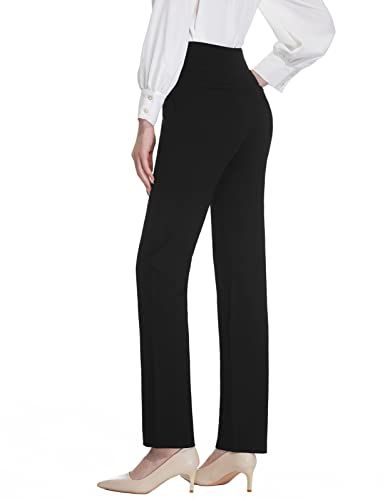 Tapata Women's Straight Leg Dress Pants Stretchy High Waist with Pockets 29''/31''/33''for Work Casual3