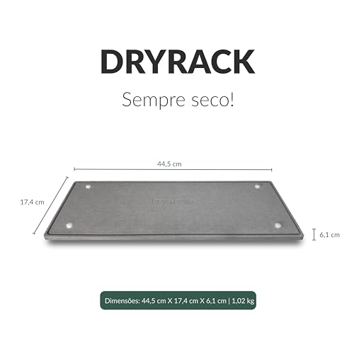 DryRack: Bandeja Grande Organizadora Multiuso Momo Lifestyle, Ultra Absorvente de Terra de Diatomáce