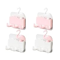 YHJZSM 6 Pcs Heavy Duty Coat Hangers Adhesive Hooks Heavy Duty Hangers for Clothes Flamingo Hooks Self Adhesive Wall Hooks Heavy Duty Hook Rack Hook up Sticky Hook Flamingo Adhesive Hooks