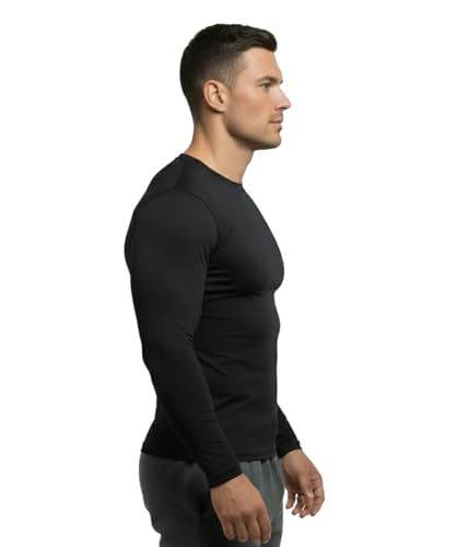 Image of Men's Cool Dry Short Sleeve Compression Shirts, Sports Baselayer T-Shirts Tops, Athletic Workout Shirt