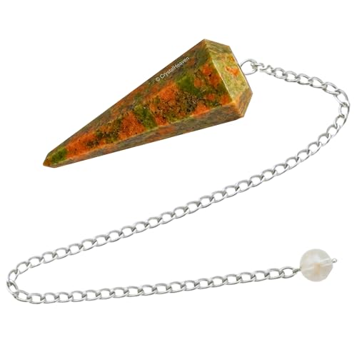 Image of Unakite Pendulum Dowsing Tool - Natural Crystal Pendulum for Spiritual Guidance - Premium Dowser Pendulum for Accurate Divination and Energy Healing - Perfect for Energy Healing and Chakra Balancing - Handcrafted with Precision and Elegance