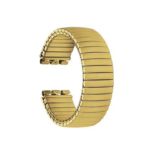 WUURAA For Swatch Edelstahl elastisches Uhrenarmband, Feder elastisches Uhrenarmband 17mm 20mm(Golden(Matte style),17mm)