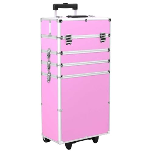 Strawberry Fairy Make-up Trolley for Organized Beauty Essentials, Lightweight and Portable with 4 Tiers, Elegant Pink Finish
