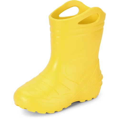 Ladeheid Gummistiefel Kinder federleichte Eva Regenstiefel für Mädchen und Jungen Thermo Gummistiefel gefüttert KL051 (Sonnig, 35 EU)