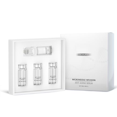 Système de Micro-Infusion pour les Llèvres, Système de Micro-Infusion pour le Visage, Sérum à l'acide Hyaluronique, Améliore les Rides et les Ridules du Visage Avec 3 Bouteilles d'Essence et 1 Roll