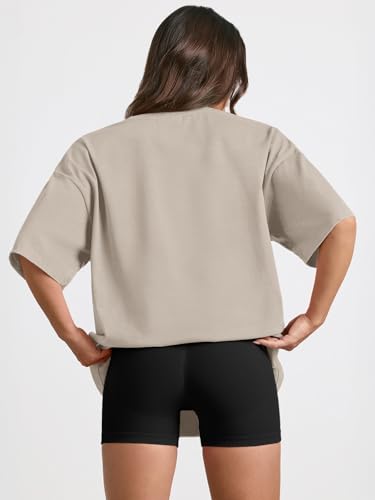 Image of Trendy Queen Womens Oversized T-Shirts Short Sleeves Workout Tops | Casual Summer Gym Tees Plus Size Fashion Clothes 2026