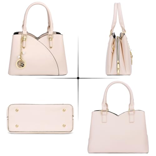 Image of KKXIU Triple Compartments Purses and Handbags for Women Fashion Ladies Satchel Shoulder Top Handle Bag