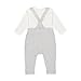 Hope & Henry Baby Organic Long Sleeve Rib Knit Bodysuit and Sweater Overall 2-Piece Set, 0-3 Months, Soft White and Light Gray Heather Overall Set