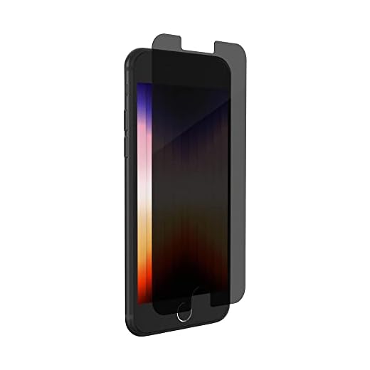 ZAGG InvisibleShield Glass Elite Privacy Screen Protector for iPhone SE (3rd/2nd Gen), 8, 7, 6s, 6 - Two-Way Privacy Filter, Advanced Impact & Scratch Protection, Easy Apply, Aluminosilicate Glass