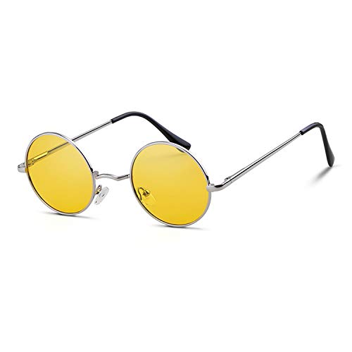 GIFIORE Vintage Lunettes de soleil polarisées classiques Ronde Métal Cadre Lennon pour Homme et Femme Unisexe