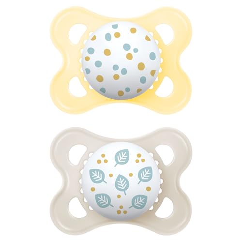 MAM Chupete, 2-6 Meses, con Tetina Simétrica, Plana y Flexible de Silicona Skin Soft Silicone de Fácil Aceptación, con Caja Autoesterilizadora, Original, Neutro Brillante, Pack de 2uds, Día MAM Chupete, 2-6 Meses, con Tetina Simétrica, Plana y Flexible de Silicona Skin Soft Silicone de Fácil Aceptación, con Caja Autoesterilizadora, Original, Neutro Brillante, Pack de 2uds, Día