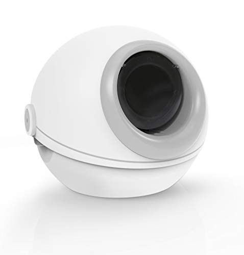 Bac à litière pour chat avec pelle à litière pour chat, filtre au carbone, couvercle arrondi entièrement fermé, tapis de litière complémentaire et sacs de rechange pour sacs à déchets