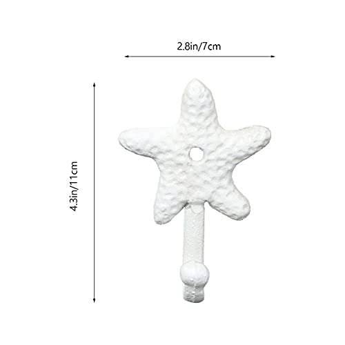 TOPBATHY Starfish Seashell Crab Decorative Wall Hooks, 3PCS Beachy Themed Cast Iron Coat Hook, Nautical Metal Wall Mounted Hanger for Towel Robe Scarf Key Bag Cap - Image 5