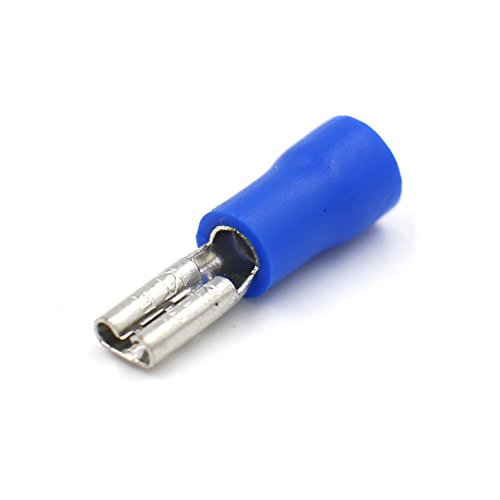 Baomain Pre Insulated Spade Crimp Terminals FDD1.25-110 2.4mm Dia Bolt Blue 100 Pack