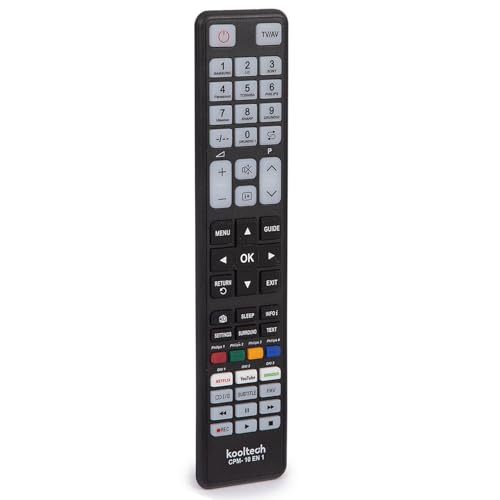 Mando Universal CPM 10EN1 10 En 1 Kooltech para Samsung, LG, Sony, Panasonic, Toshiba, Philips, Hisense, Sharp, Grunding, Oki