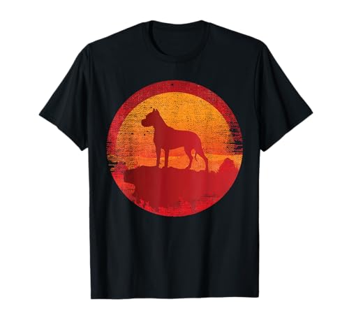 El Dogo Argentino Atardecer Retro Camiseta