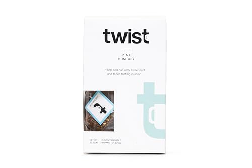 Twist Teas - Mint Humbug – 15 Plastic-Free Teabags | A Rich, Naturally Sweet Mint & Toffee Tasting Infusion | Naturally Caffeine-Free, Sugar-Free