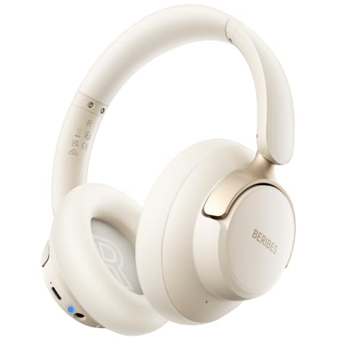 Image of BERIBES Hybrid Active Noise Cancelling Headphones Wireless Over Ear 70Hours