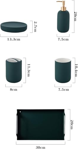 Ensemble d'accessoires de salle de bain 5 pièces kit accessoires de bain vert - 3