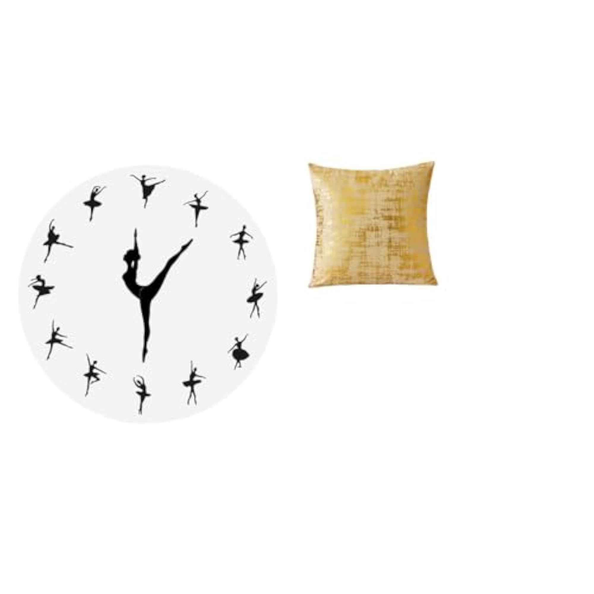 Ballet Dancing Girl Silent Mute Wall Clock for Home