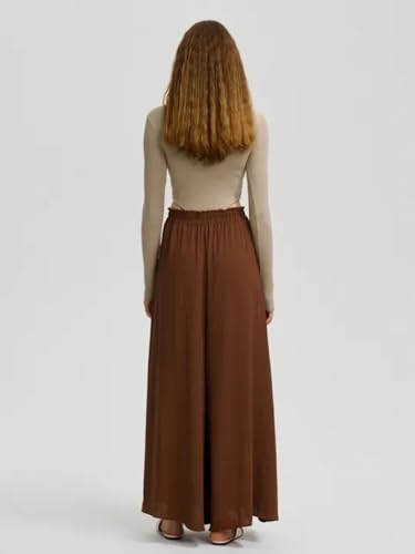 Image of KOTTY Women's Wide-Leg Trouser|Palazzo Pants|High Waist Flowy Trousers with Drawstring|Lightweight Casual & Travel Wear|Women Trousers Pants