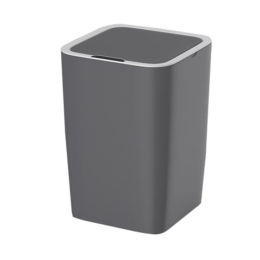 Non-contact Trash Can, Automatic Sensor Switch Cover Household 9L Capacity USB Charging Electric Bathroom Sanitary Bucket with Lid(Grey)