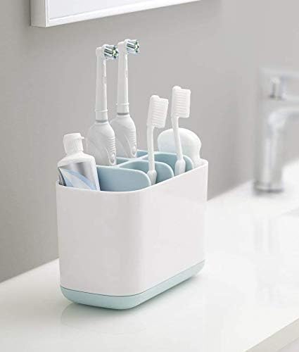 Toothbrush Holders for Bathroom Multipurpose Storage Holder Stand for Bathroom Toothbrush Tongue Cleaner Soap Comb Razor Shaving Kit and Toiletries Cosmetics Organizer (White)-image-46