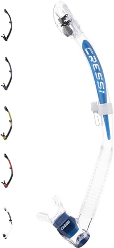 Cressi Itaca Ultra Dry Tubo seco para Buceo y Snorkel, Unisex-Adult, Transparente/Azul Metalizado, Talla única