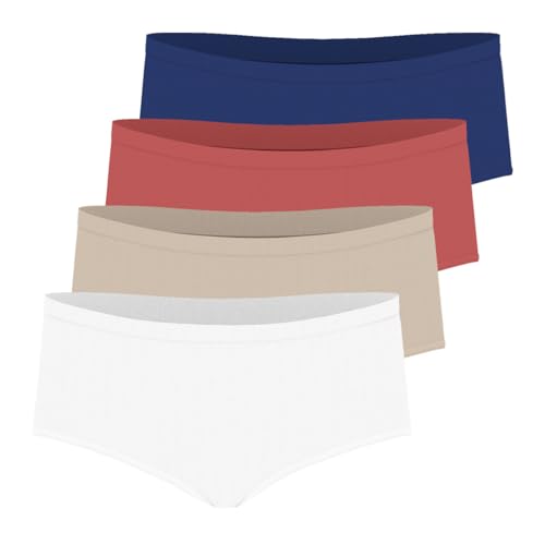 Athena - Lot de 4 Boxers Femme Ecopack Basic - Confort et Naturalité du Coton Stretch Ultra Doux - Label Oeko-TEX® Standard 100