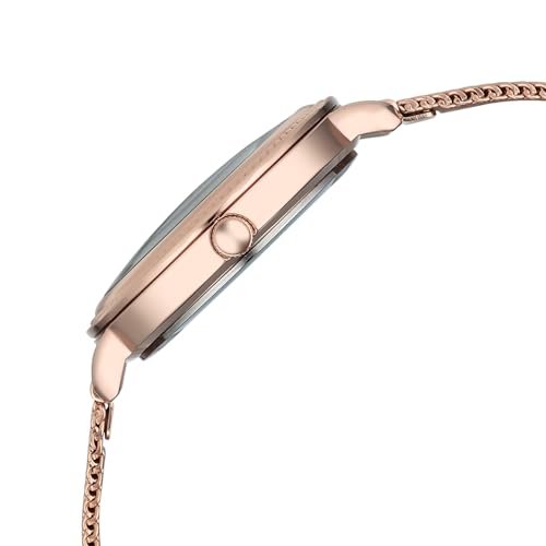 Image of Fastrack Stunners X Quartz Analog with Dark Blue Dial Rose Gold Stainless Steel Strap Watch for Girls - 68048WM03