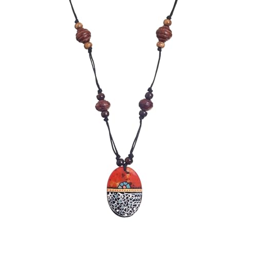 Image of AAKRITI ART CREATIONS Boho Tribal Handcrafted Ethnic Necklace Collection | Mandala, Dreamcatcher, Sunburst & Moonstone Designs | Artisan Collar, Lariat & Pendant Statement Jewelry for Women