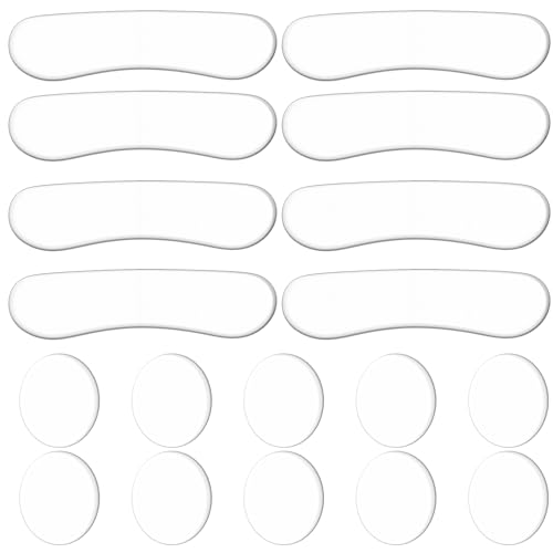 Ptwola Lot de 20 coussinets en silicone pour talons hauts - Repose-pieds antidérapants - Bandes de protection en gel - Coussinets confortables - Empiècements de repose-pieds pour femme - Chaussures de