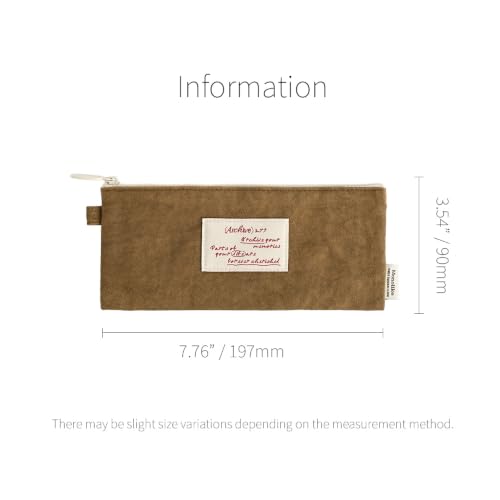 Image of Monolike Archive247 Faded Pencil Case, Brown - Classic Muted Tone Desk Organizer, Vintage Minimalist Writing Instrument Pouch