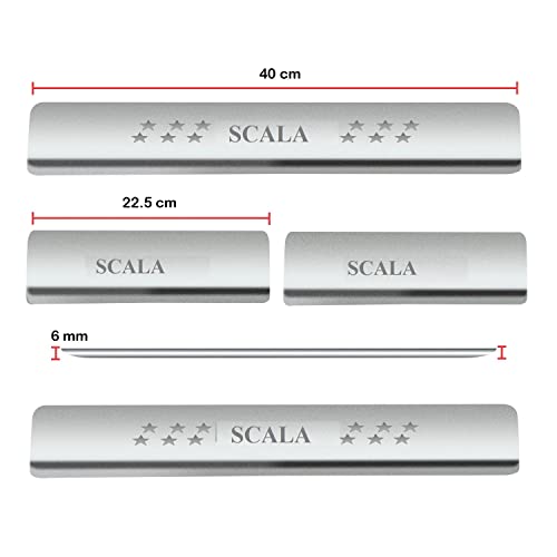 Image of AC Door Sill /Foot Step Stainless Steel Scuff Plate Plates Compatible with Renault Scala (Set of 4 Pcs)