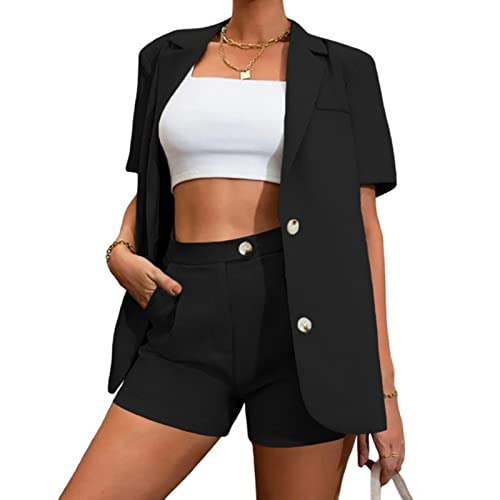 Women's 2 Piece Sets Suits Business Casual Outfits for Women Interview Outfits for Women High-Waist Office Outfit Shorts Suit