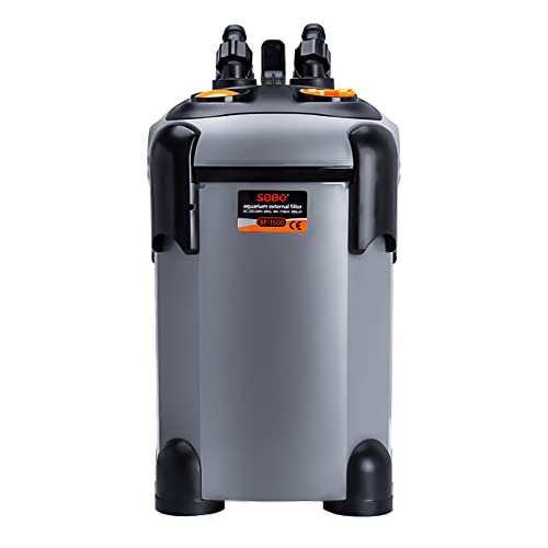 SEAJOEWE Aquarium Canister Filter with 3 Media Trays Spray Bar External Canister Filter for Fish Tank, 1500F - 397GPH