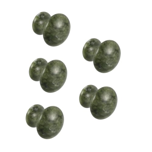 Beavorty 5 Piezas Masajeador de Jade masaje facial masajeador facial Herramienta Gua Sha rodillo facial jade piedra gua sha para la cara piedras calientes para masaje Olive Green