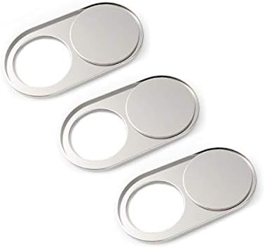 Webcam Cover, Web Camera Cover Rotate for Laptop Desktop Tablet Smartphone MacBook Pro iMac iPhone Notebook Computer,Protect Your Privacy and Security, Strong 3M Adhensive Webcam Cover (Silver)