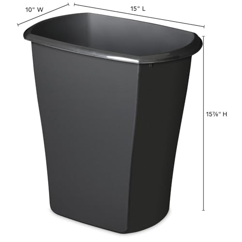 Caneca de basura pequeña para baño, plástico negro 5.5 gal miniatura 2