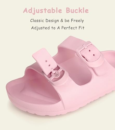 Image of Kids Slides Sandals Double Buckle Adjustable Boys Girls