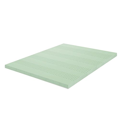Image of Zinus 2 Inch Green Tea Memory Foam Mattress Topper, Short Queen