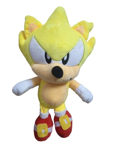 Image of KeenKid Sonick The Hedgehog Soft Plush Toy - Blue Sonick, Super Sonick, Knnuckles and Tailzz Sonick Toys for Boys, Girls, & Kids. (Super Sonick)