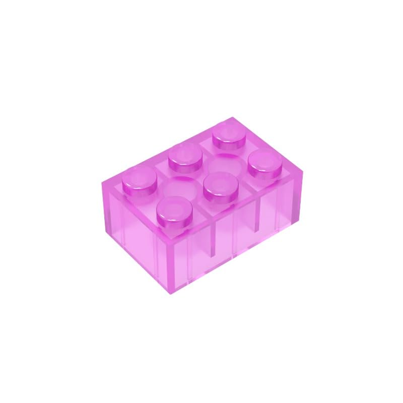 Gobricks 3002 Basic Bricks Brick 2x3 50 Pieces GDS-541 Compatible with Lego Building Blocks Color:Trans Dark Pink