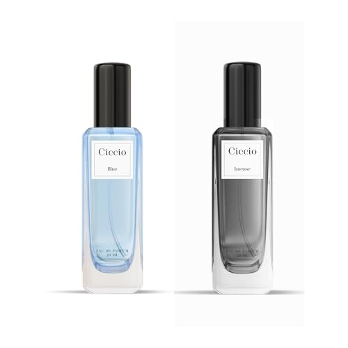Image of CICCIO Blue and Intense Eau De Perfume with Citrus Lemon, Bergamot, Mandarin, Rosemary, and Sage for Men | Premium Long Lasting Woody, Aquatic Fragrance, (Pack of 2) 20ml each
