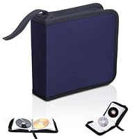 CAAGGMM CD-Tasche, Tasche für 40 Discs, CD/DVD-Tasche Aufbewahrungsschutz, CD DVD Discs Aufbewahrungstasche, CD-Aufbewahrungstasche für Haus und Auto, Geeignet für CD Lagerung und Organisation (Blau)